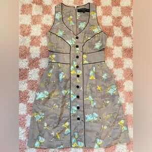 Twinkle by Wenlan Bird & Floral Print Sleeveless Mini Dress Sz 0